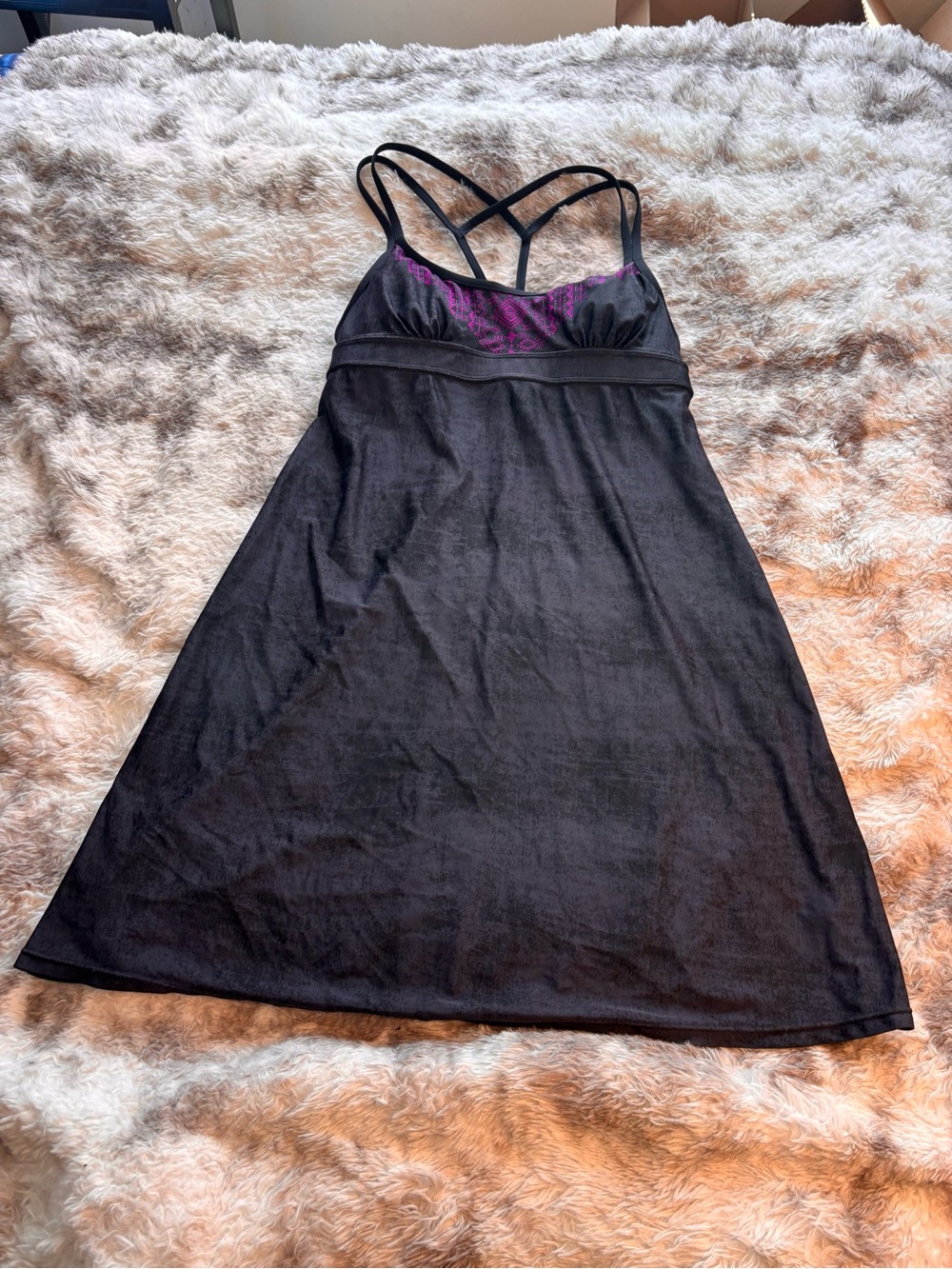Athleta Black and purple activewear dress